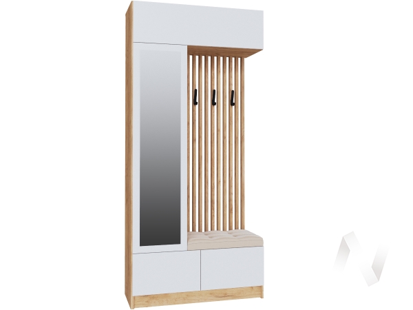 Центральная секция Прихожая Руэлла (дуб крафт золотой/белый)