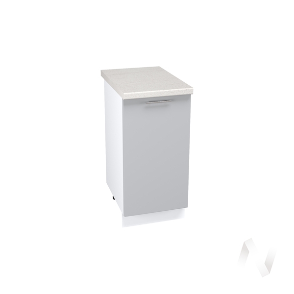 Кухня "Валерия-М": Шкаф нижний 400, ШН 400 (Альбион софт/корпус белый)