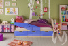 Кровать 1,6*0,8м Дельфин (дуб крафт белый/синий)